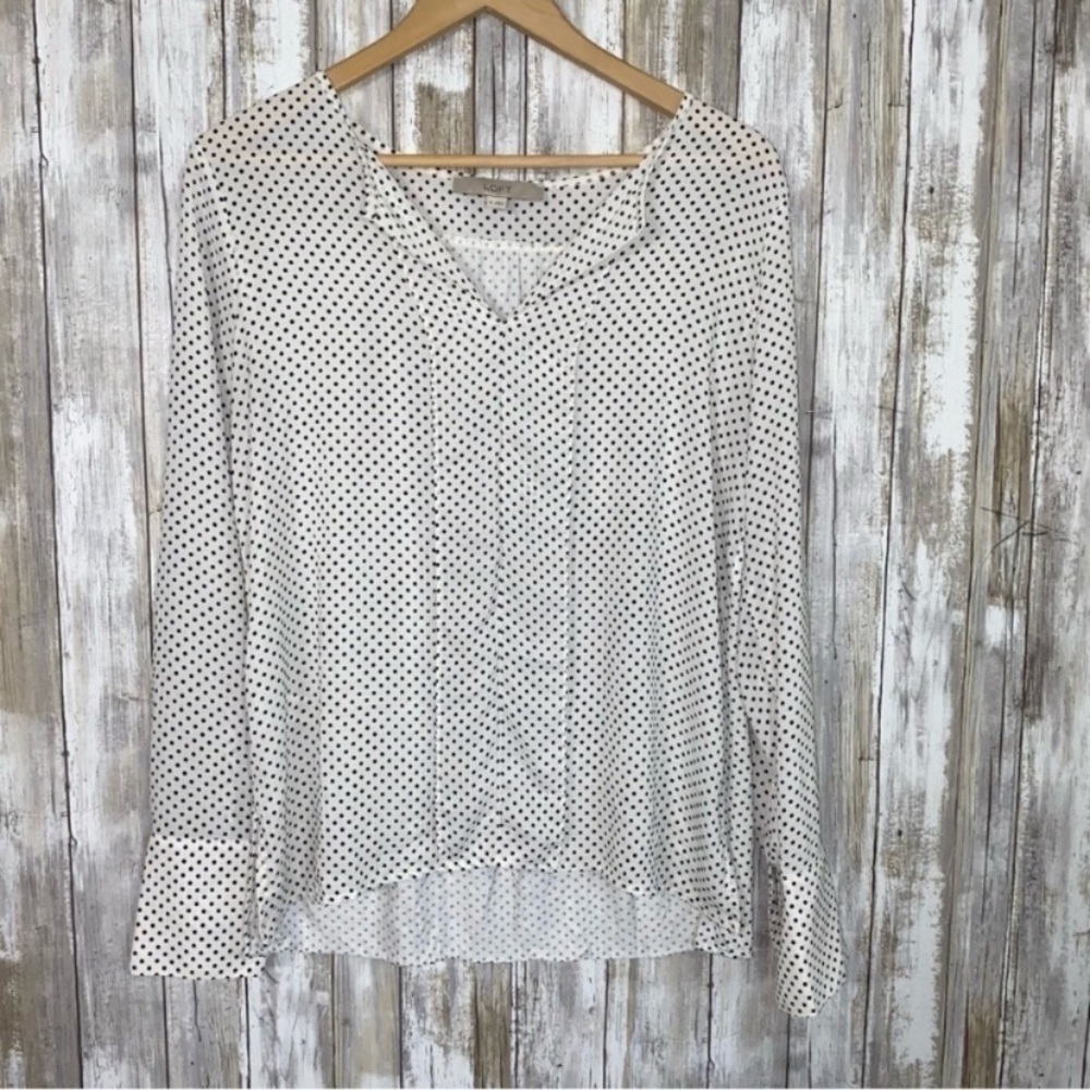 Loft Black & White Polka Dot Blouse - Picture 1 of 4